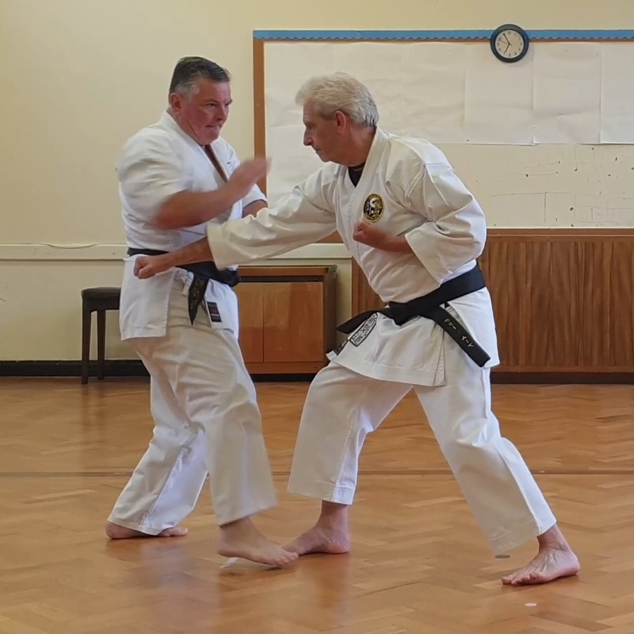 Tori holds elbow pressure while preparing to kick