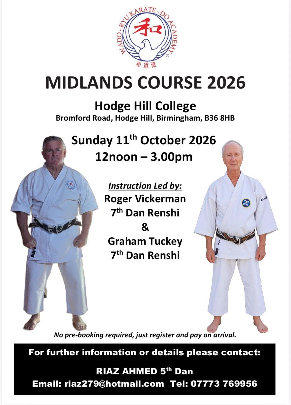 West Midlands Wado Academy course poster for 11 October 2026