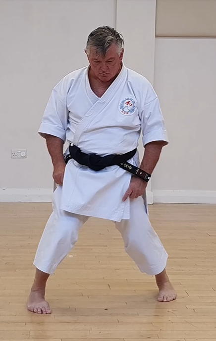 Yoko Seishan-dachi posture in Wadō-Ryū Karate